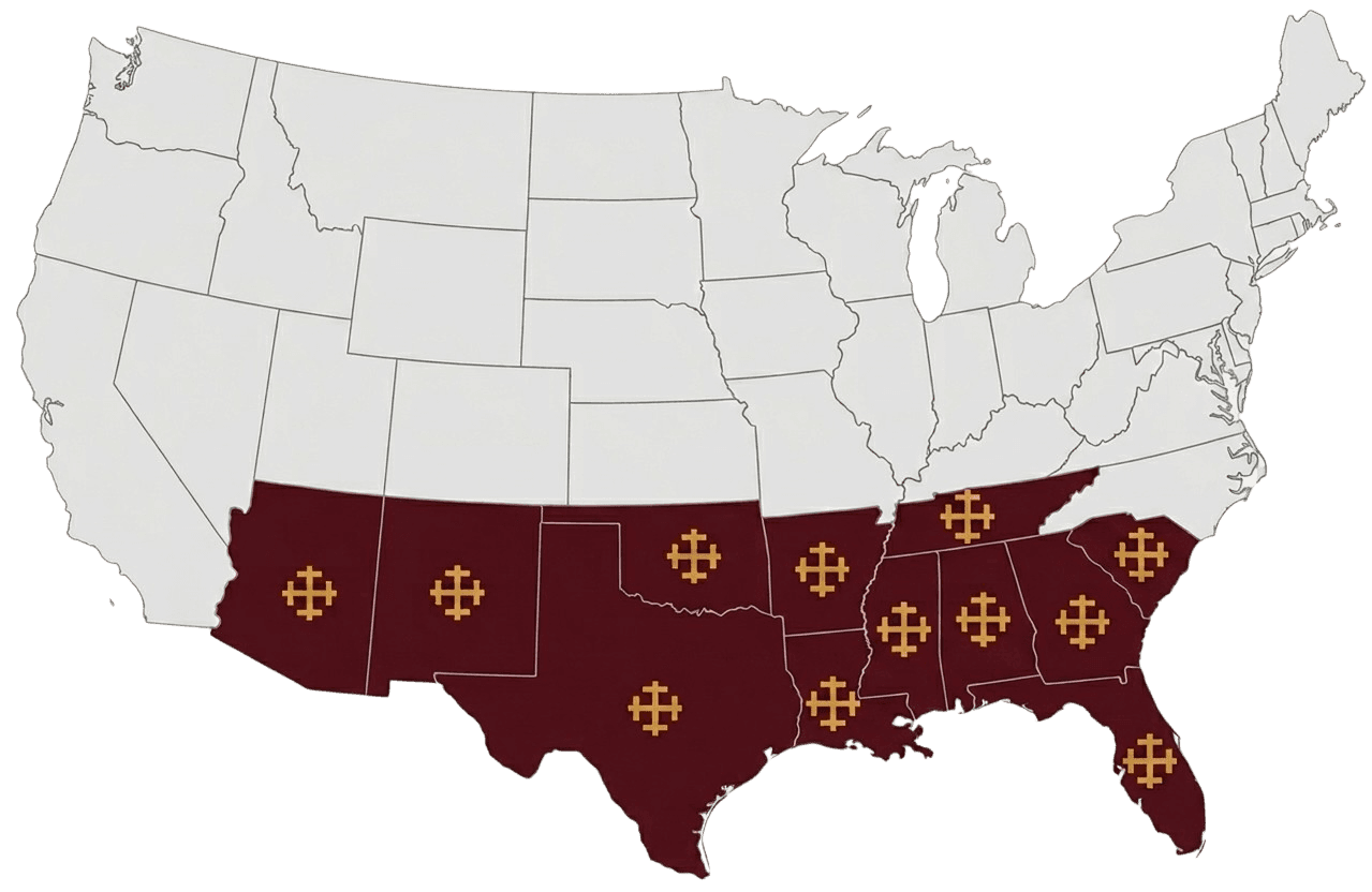 Diocese of the Southern United States map